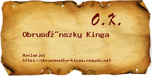 Obrusánszky Kinga névjegykártya
