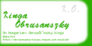 kinga obrusanszky business card
